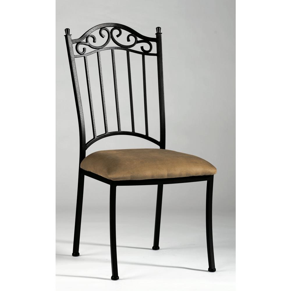 Wrought Iron Side Chair - Set Of 4, Antique Taupe. Picture 3