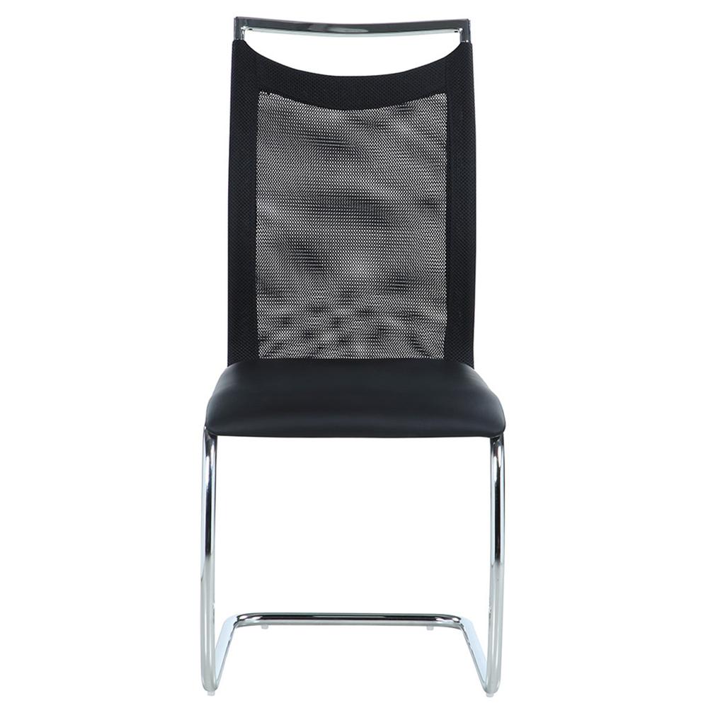 Meshed Back Cantilever Side Chair - Set Of 2, Black. Picture 4