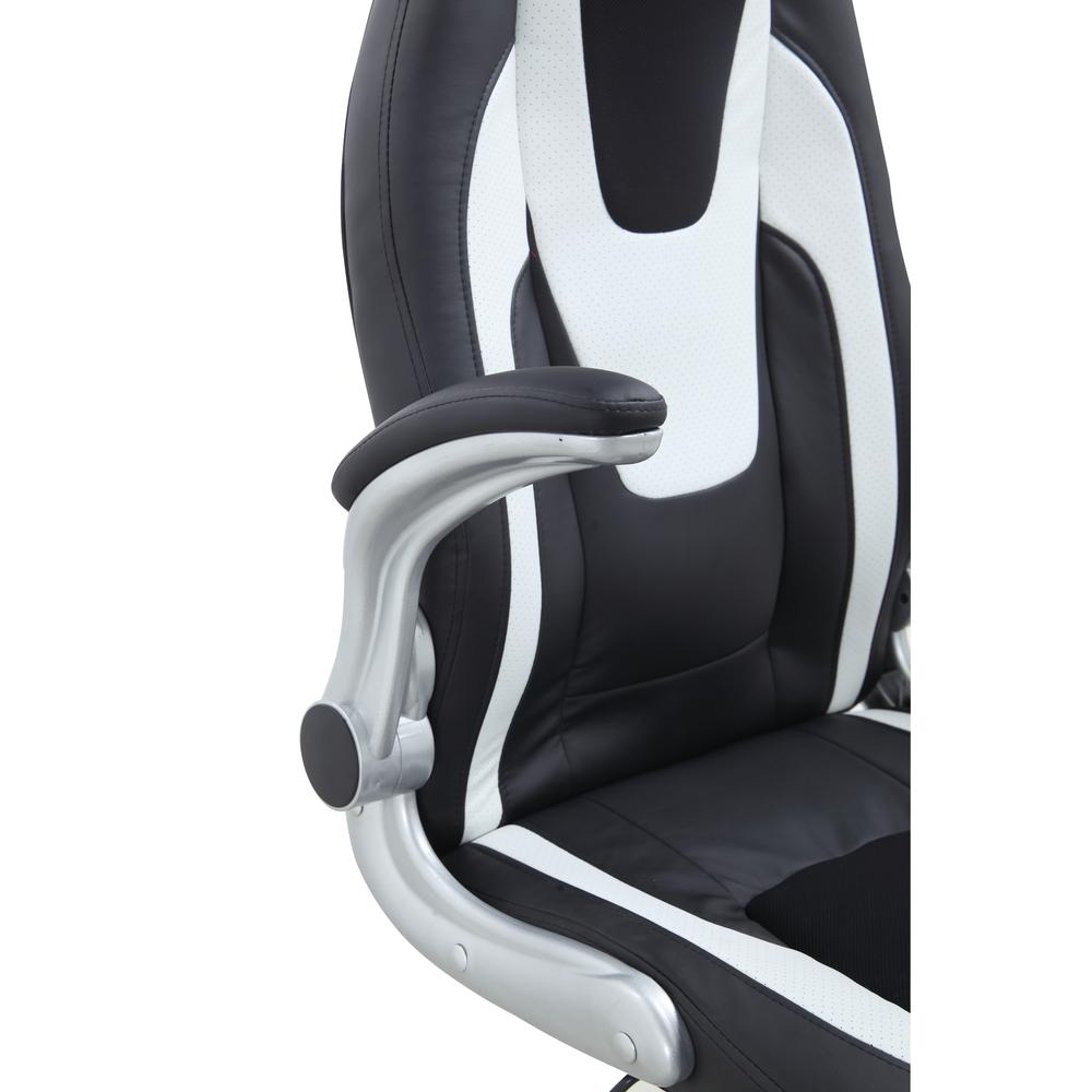 Modern Ergonomic 2-Tone Adjustable Computer Chair, Silver. Picture 9