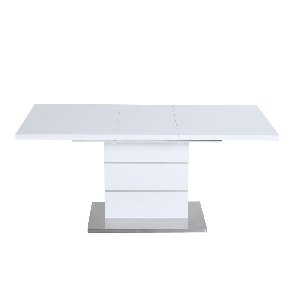 Contemporary Extendable White Dining Table. Picture 5
