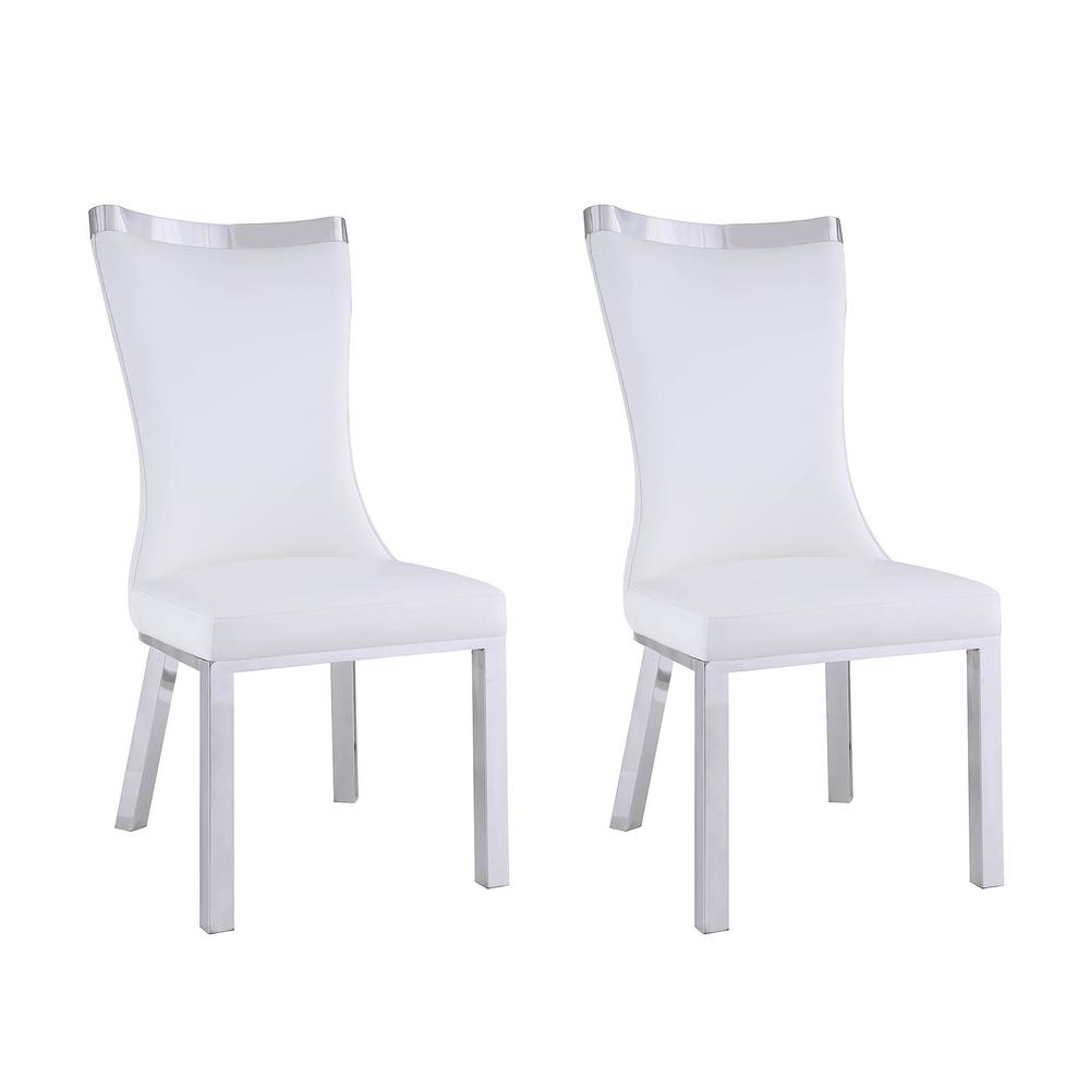 Contemporary Curved Back Side Chair - Set Of 2, White. Picture 8