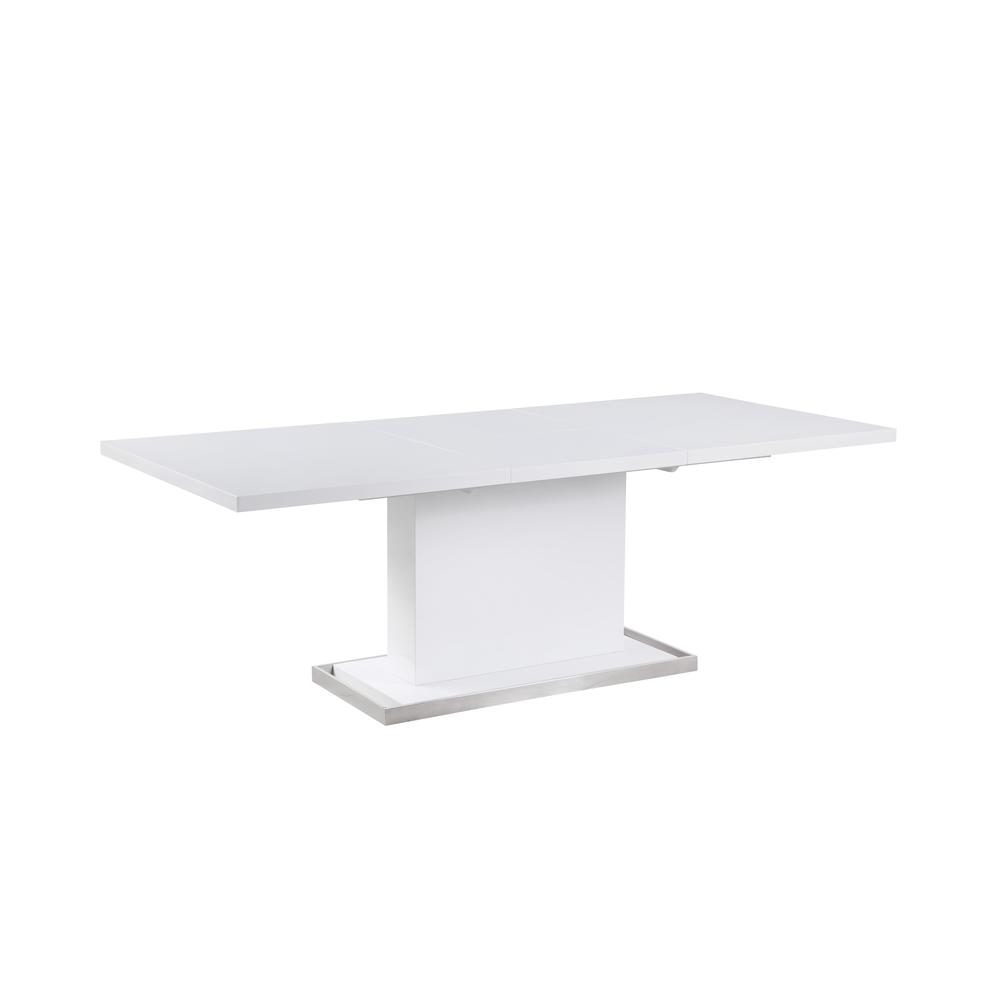 Modern Extendable Gloss White Wooden Dining Table. Picture 1