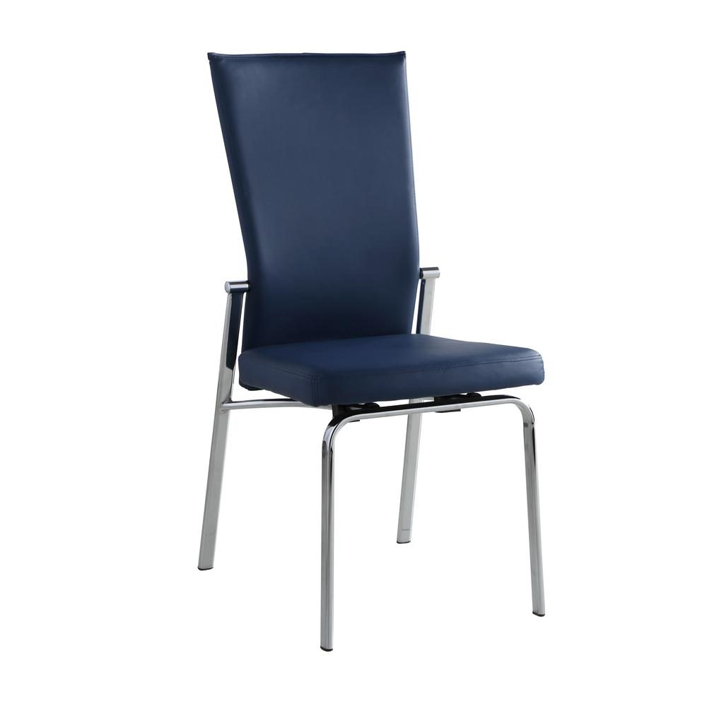 Contemporary Motion Back Side Chair - Set Of 2, Blue. Picture 1