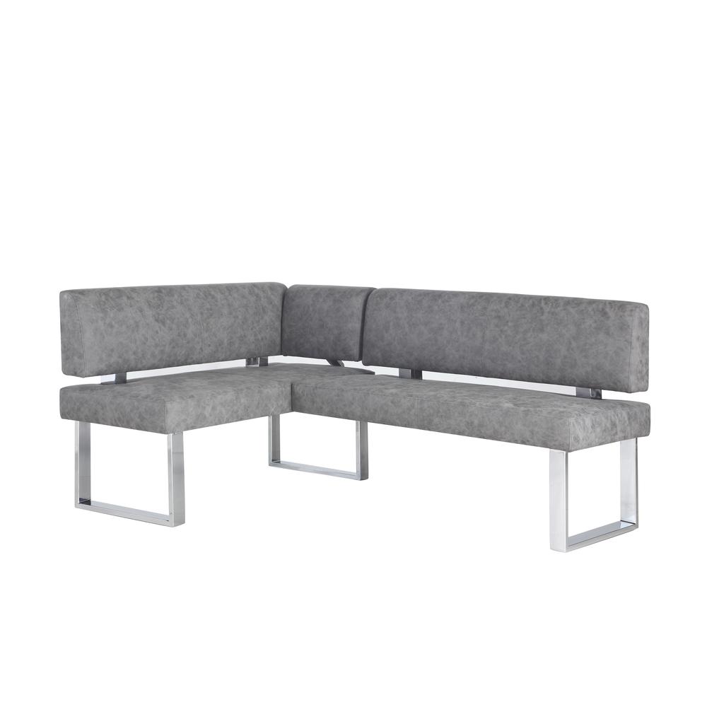 Modern Gray Upholstered Bench, Gray. Picture 1