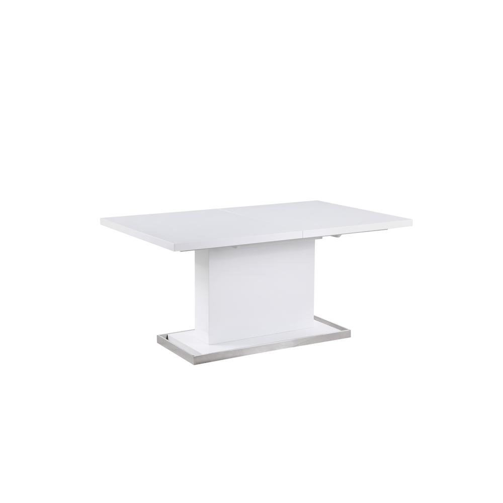 Modern Extendable Gloss White Wooden Dining Table. Picture 2