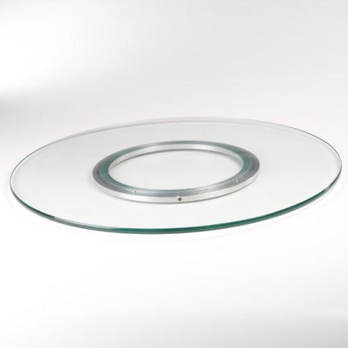 Tempered Round Glass Spinning Tray 24", Glass/Clear. Picture 3