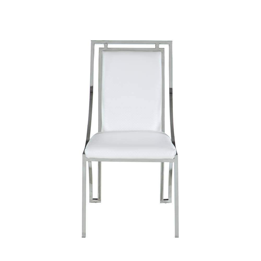 Contemporary Open Frame Side Chair - Set Of 2, White. Picture 3