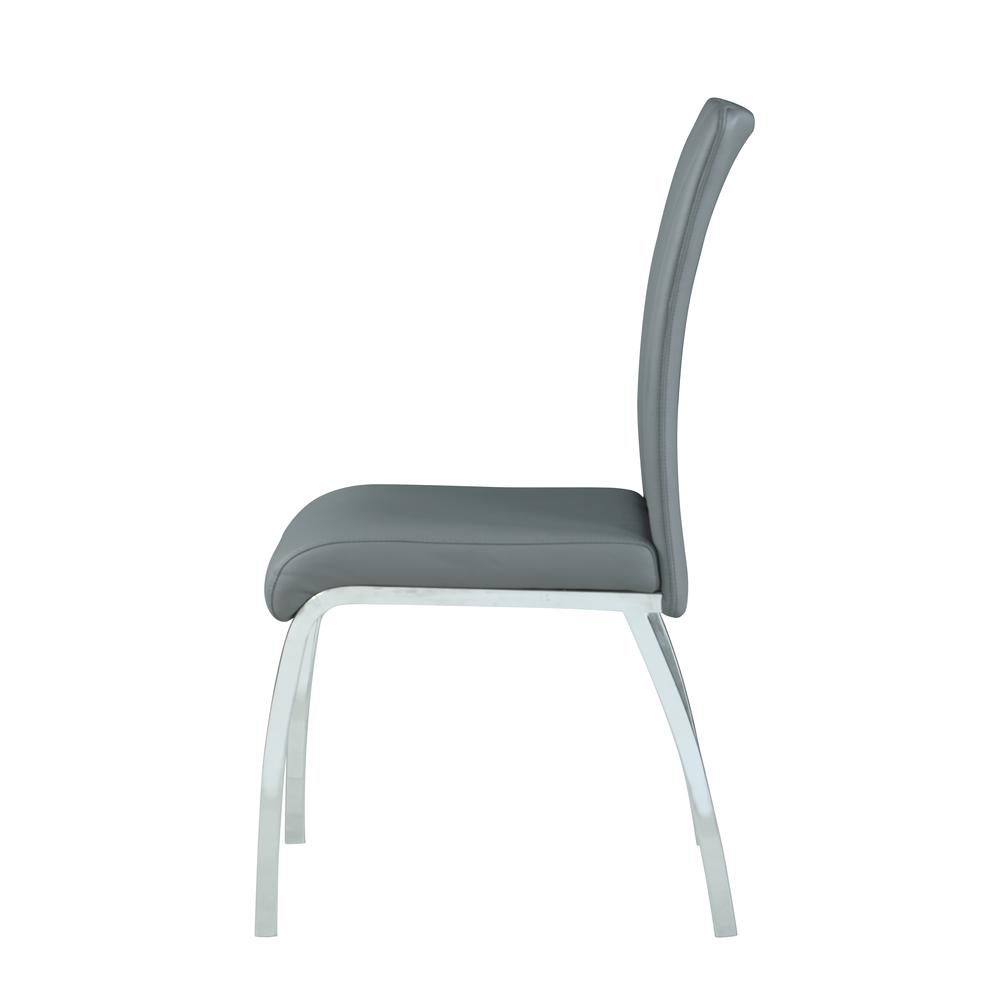 Channel Back Side Chair - Set Of 2, Gray. Picture 5