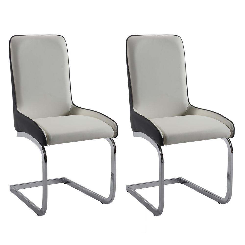 2 Tone Bucket Style Brewer Chair - Set Of 2, Chrome. Picture 1