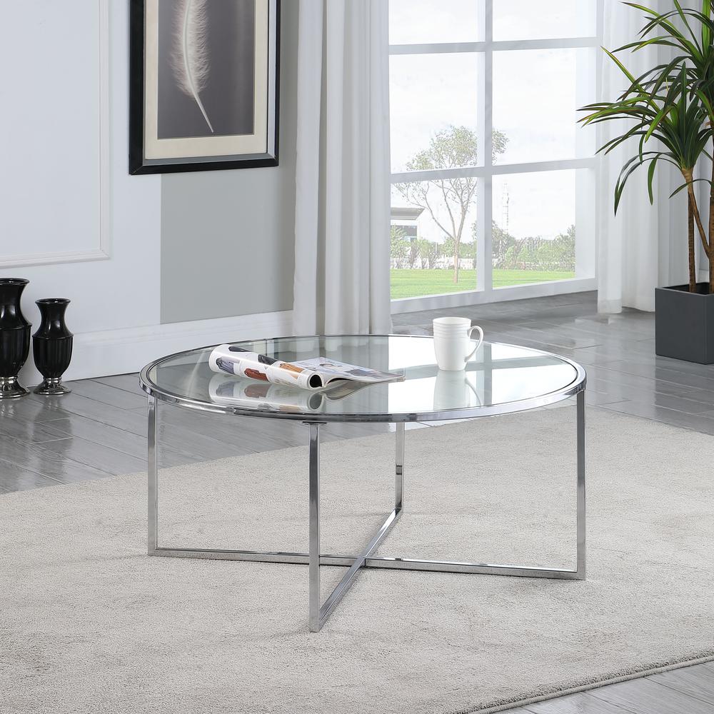 Nesting Cocktail Table Glass Top & Steel frames. Picture 2
