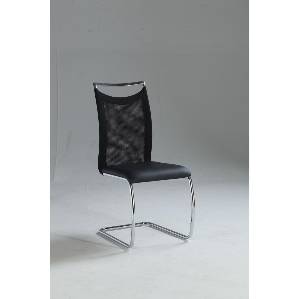 Meshed Back Cantilever Side Chair - Set Of 2, Black. Picture 7