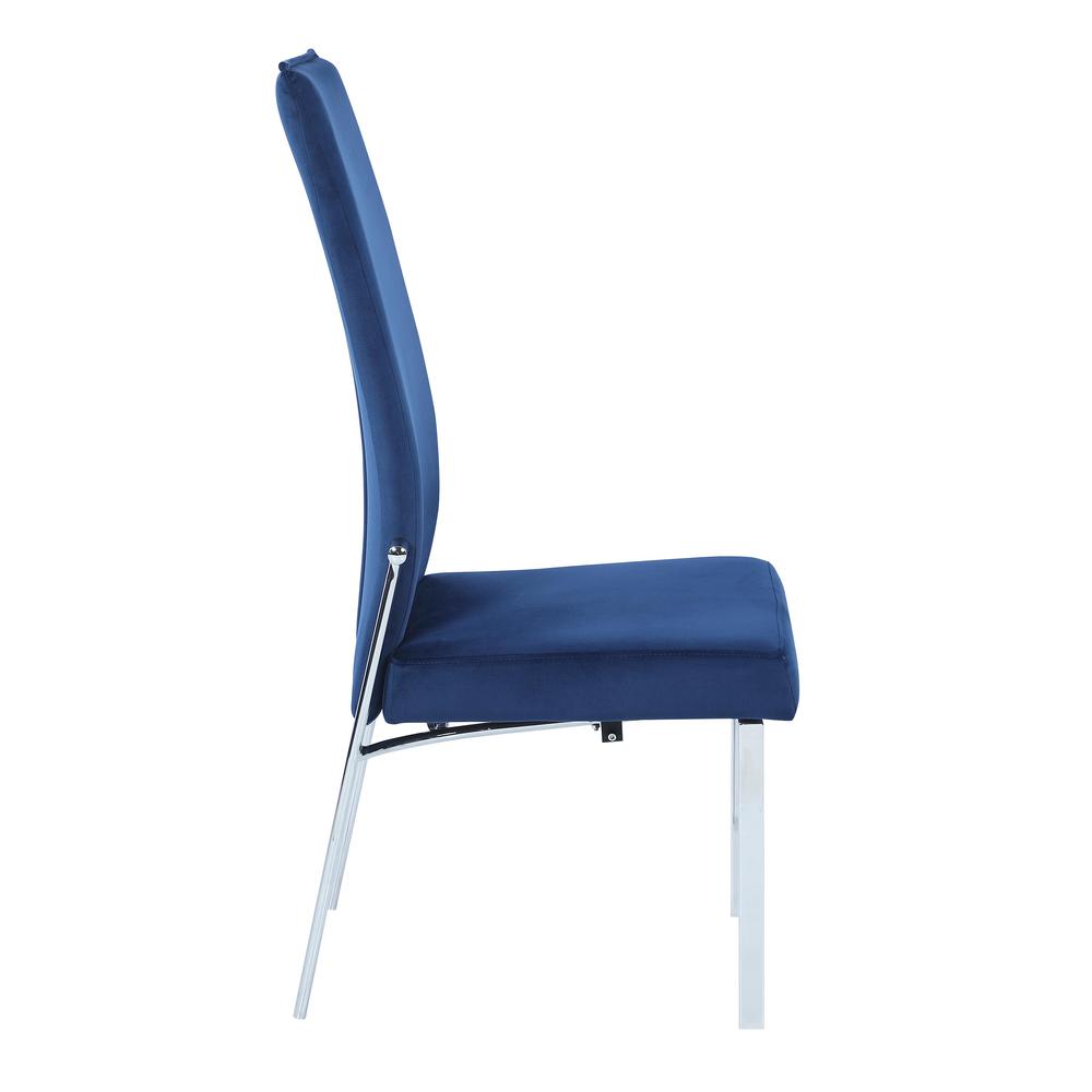 Contemporary Motion Back Side Chair w/ Chrome Frame Blue. Picture 5