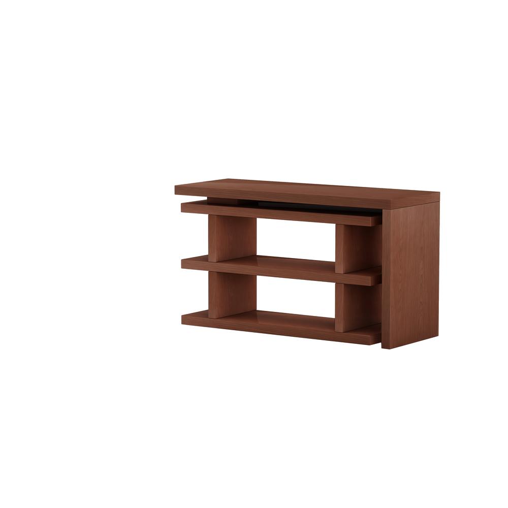 Walnut Motion Home Office Desk w/ Shelves. Picture 9