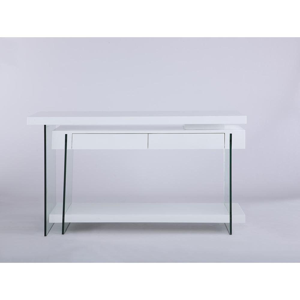 Motion Home Office Desk, Gloss White / Clear. Picture 6