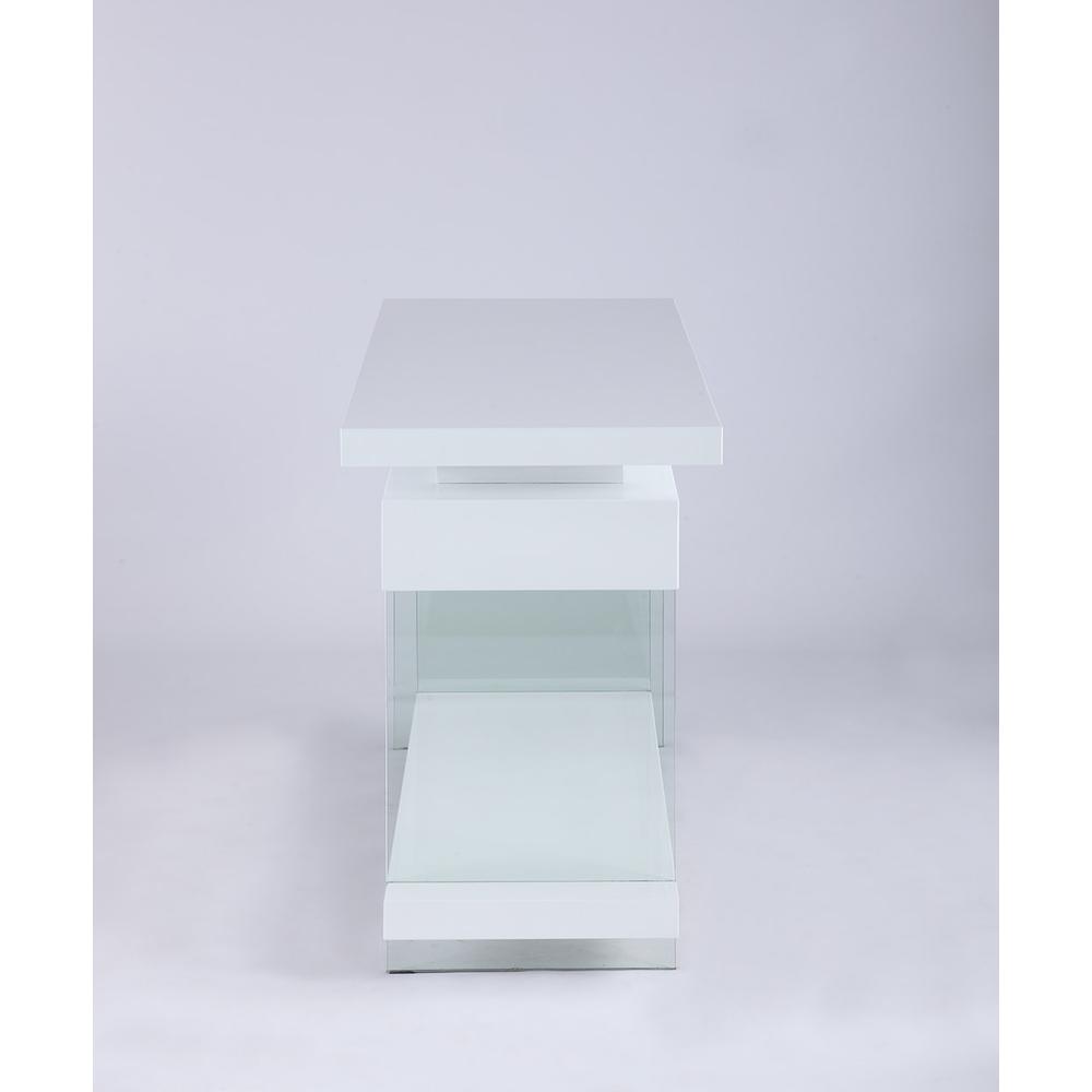 Motion Home Office Desk, Gloss White / Clear. Picture 7