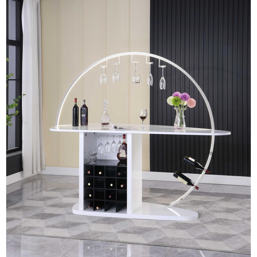 Contemporary Hoop-Design Bar w/ Stemware and Bottle Racks. Picture 1