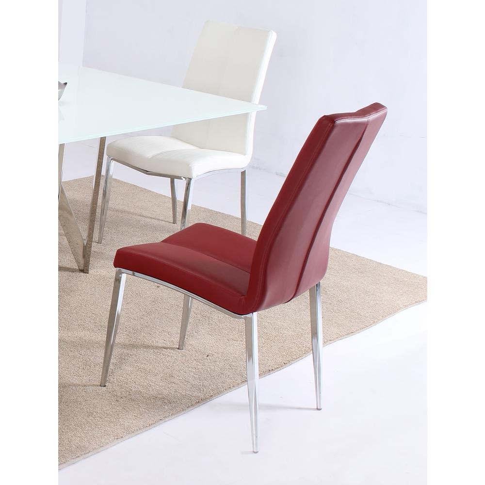 Curved Back Side Chair  - Set Of 4, Red. Picture 5