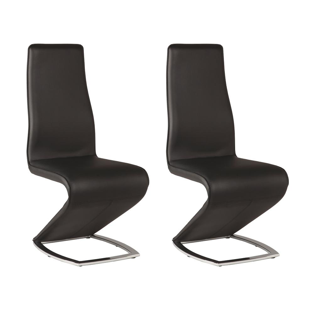 "Z" Style Side Chair - Set Of 2, Black. Picture 3