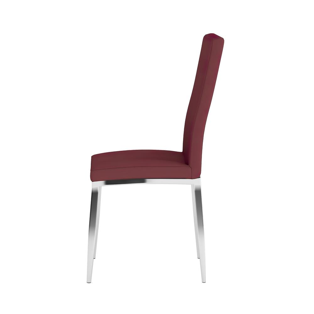 Curved Back Side Chair  - Set Of 4, Red. Picture 4