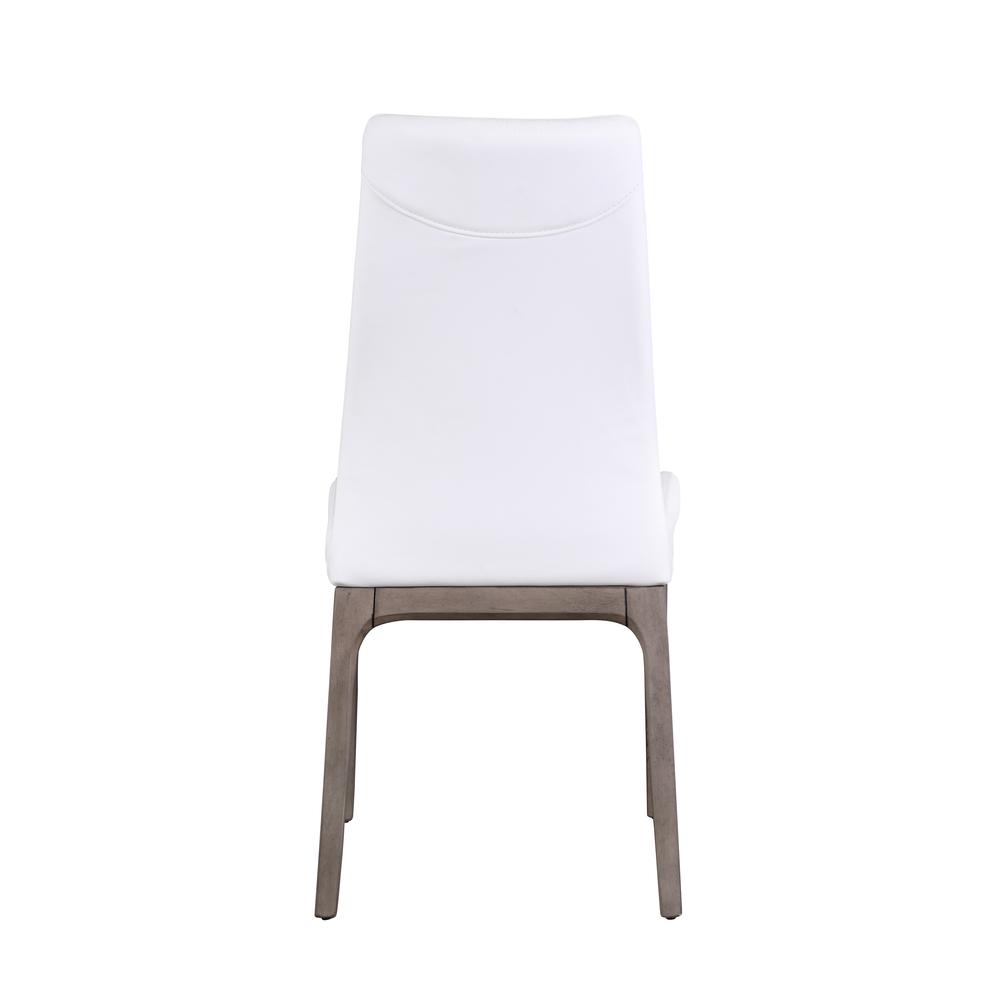 Modern Contour Back Upholstered Side Chair w/ Solid Wood Base. Picture 2