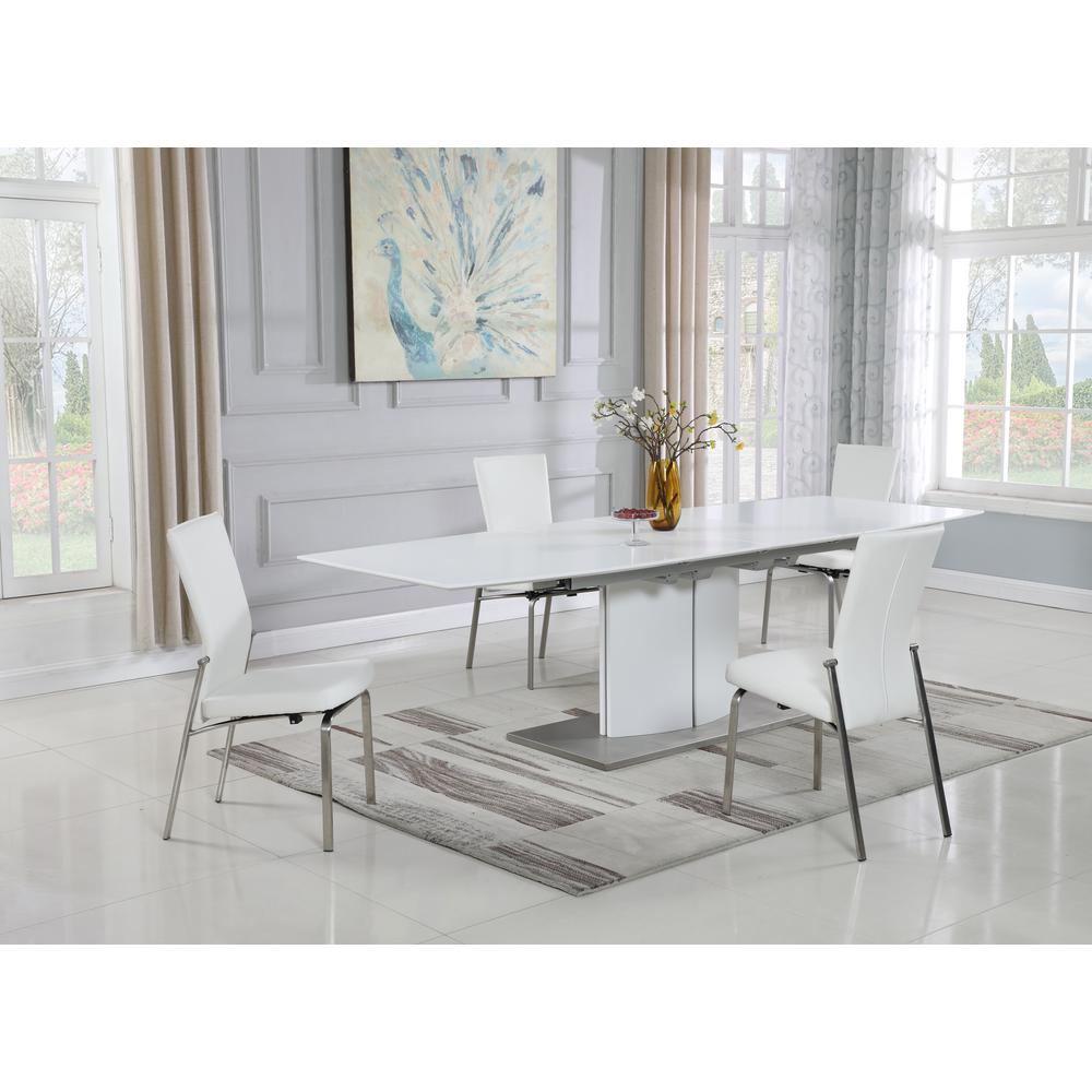 Elizabeth Dining Table, Matte White. Picture 1
