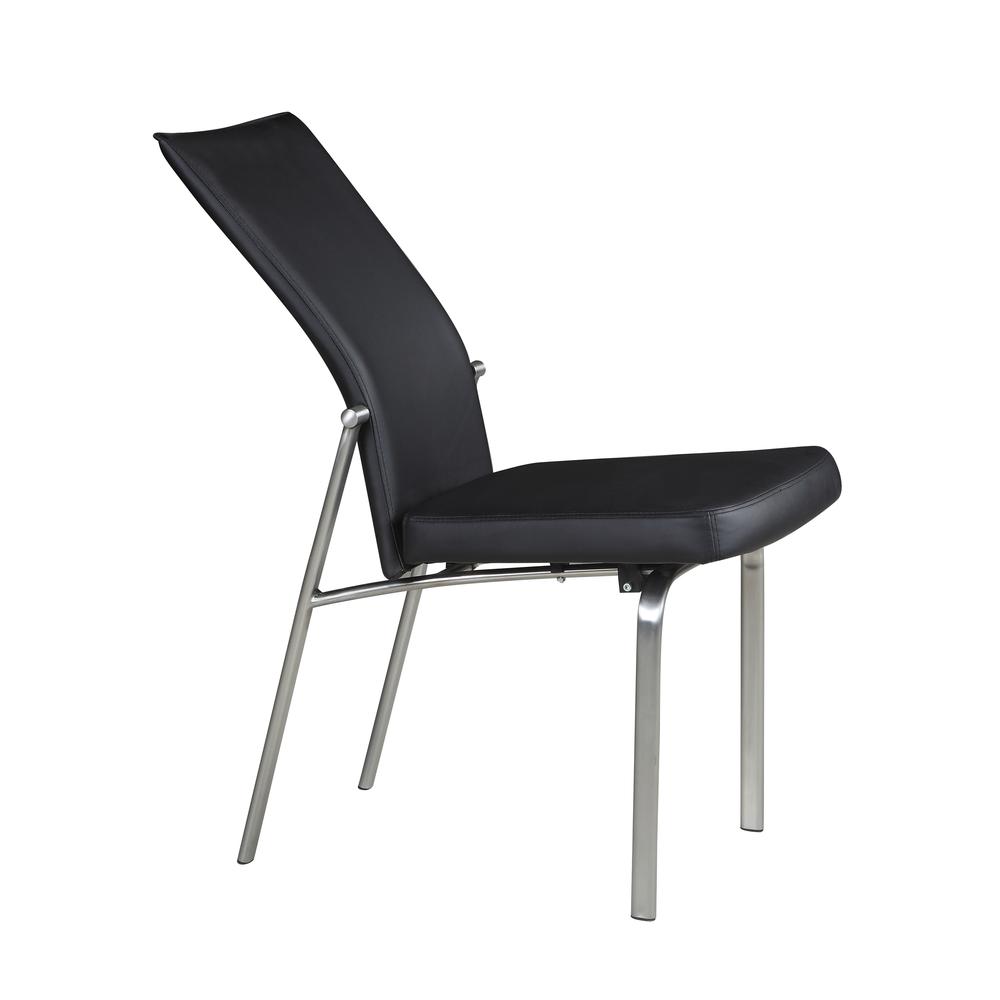 Contemporary Motion-Back Leather Upholstered Side Chair. Picture 4