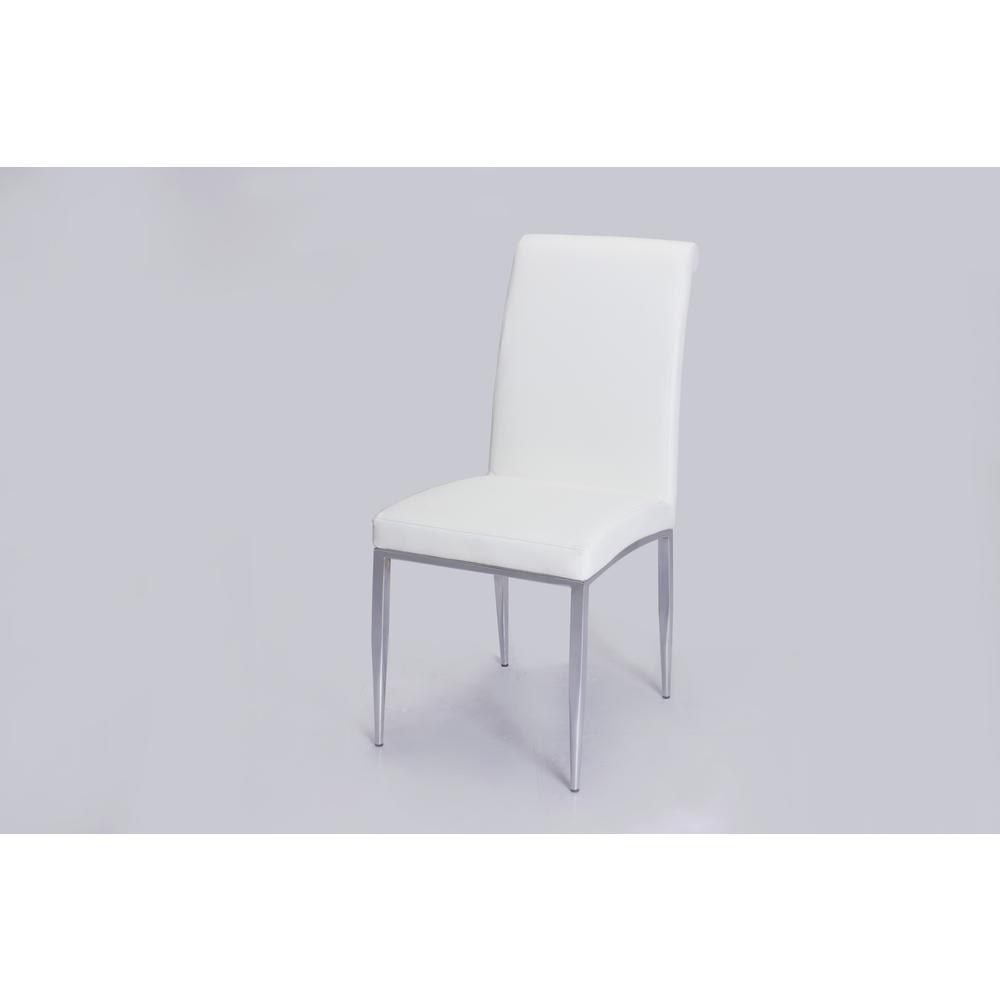 Rolled Back Side Chair  - Set Of 4, White. Picture 5