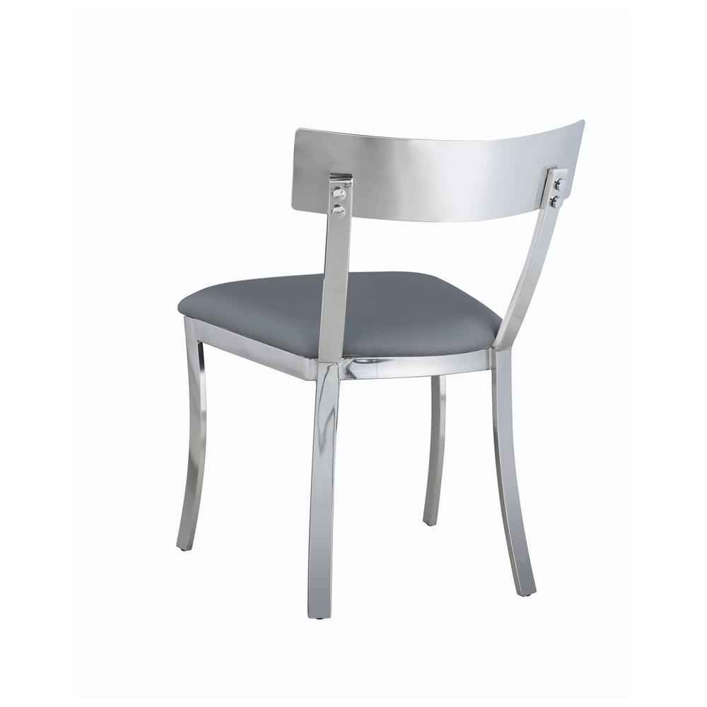 Contemporary Curved Back Side Chair - Set Of 2, Gray. Picture 2