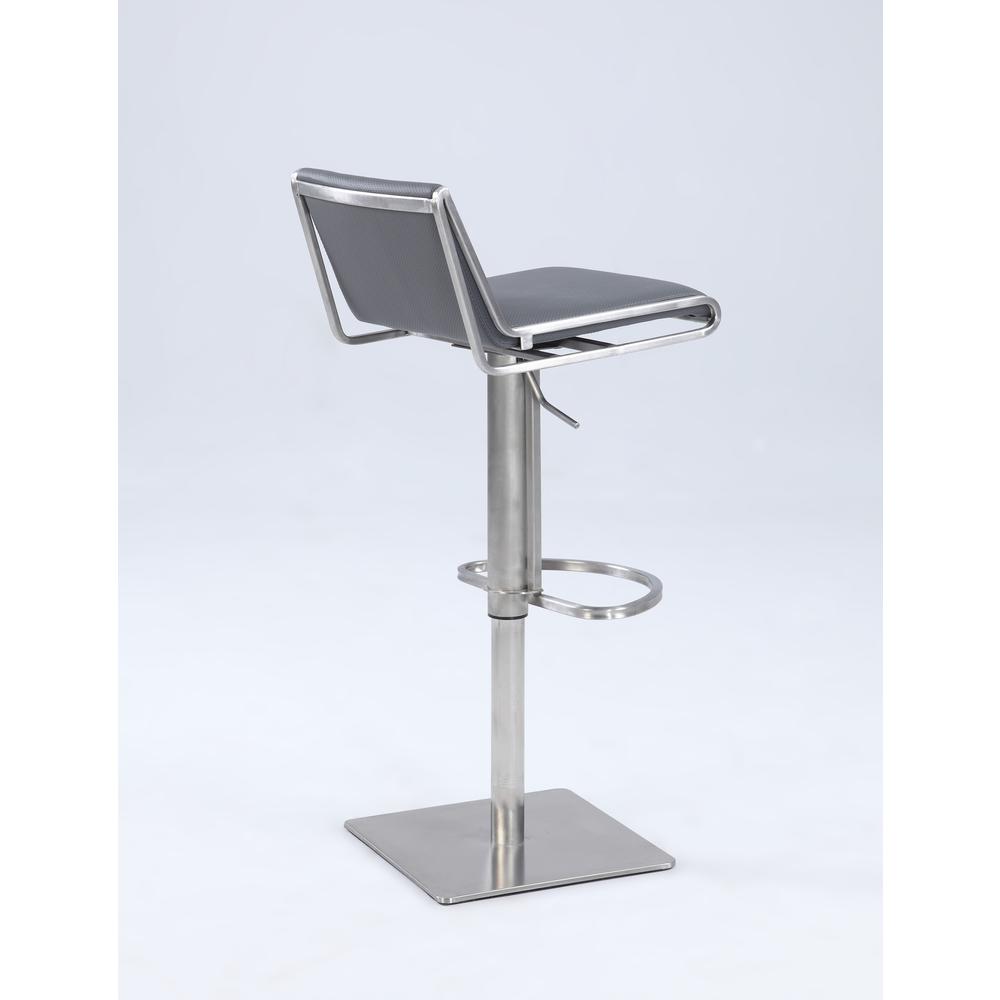 Slanted Backrest Contemporary Pneumatic Stool, Gray. Picture 3