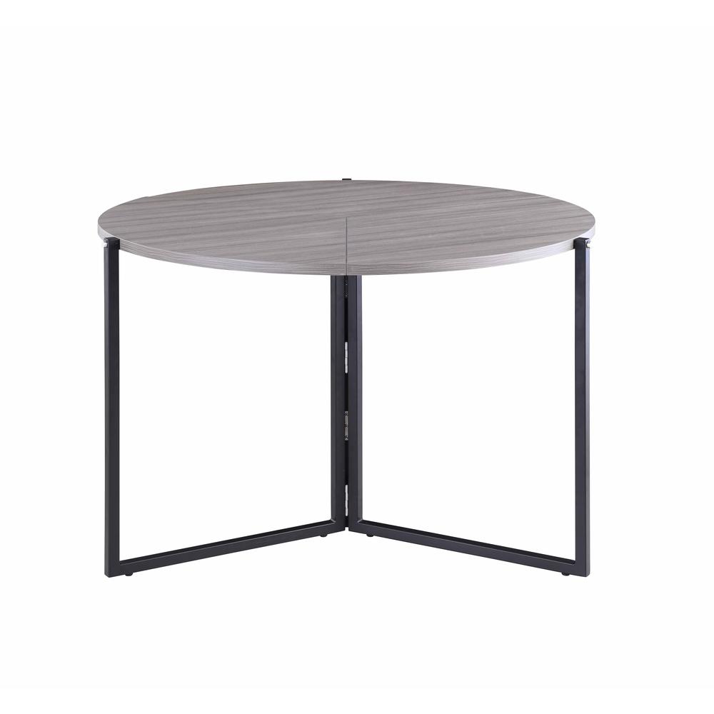 43" Round Foldaway Dining Table, 8389-DT-FLD-GRY-VNR. Picture 3