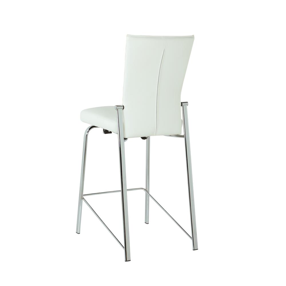 Contemporary Motion Back Bar Stool w/ Chrome Frame, MOLLY-BS-WHT-CHM. Picture 5