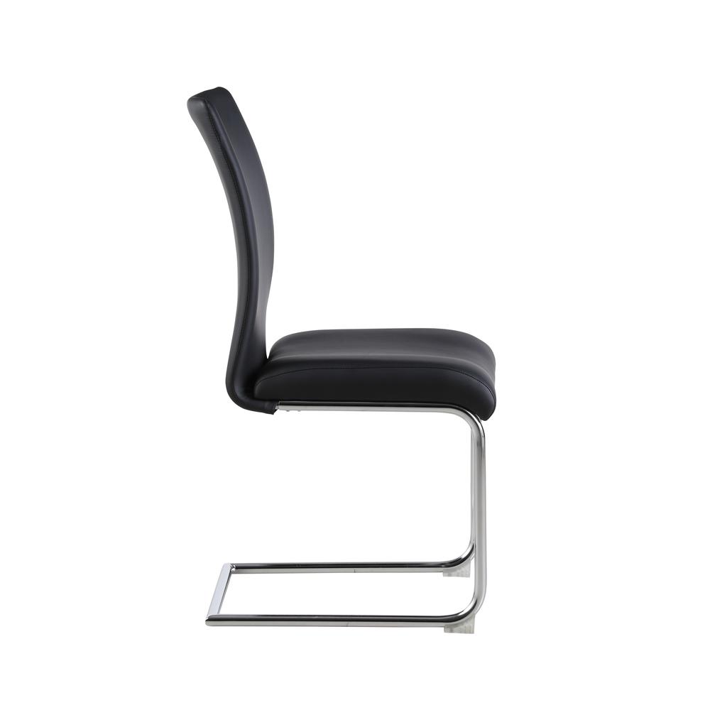 Contour Back Cantilever Side Chair  - Set Of 4, Black. Picture 4