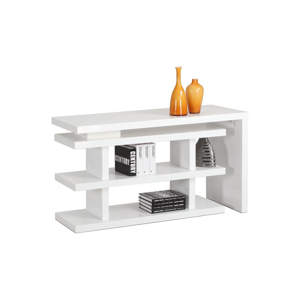 Motion Home Office Desk W/ Shelves, Gloss White. Picture 4