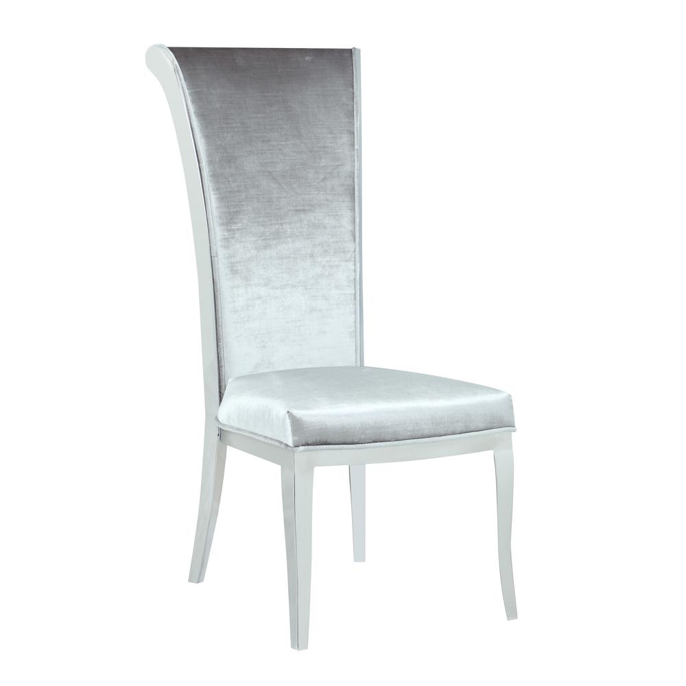 Modern Tall Roll Back Side Chair, JOY-SC-GRY-FAB. Picture 2