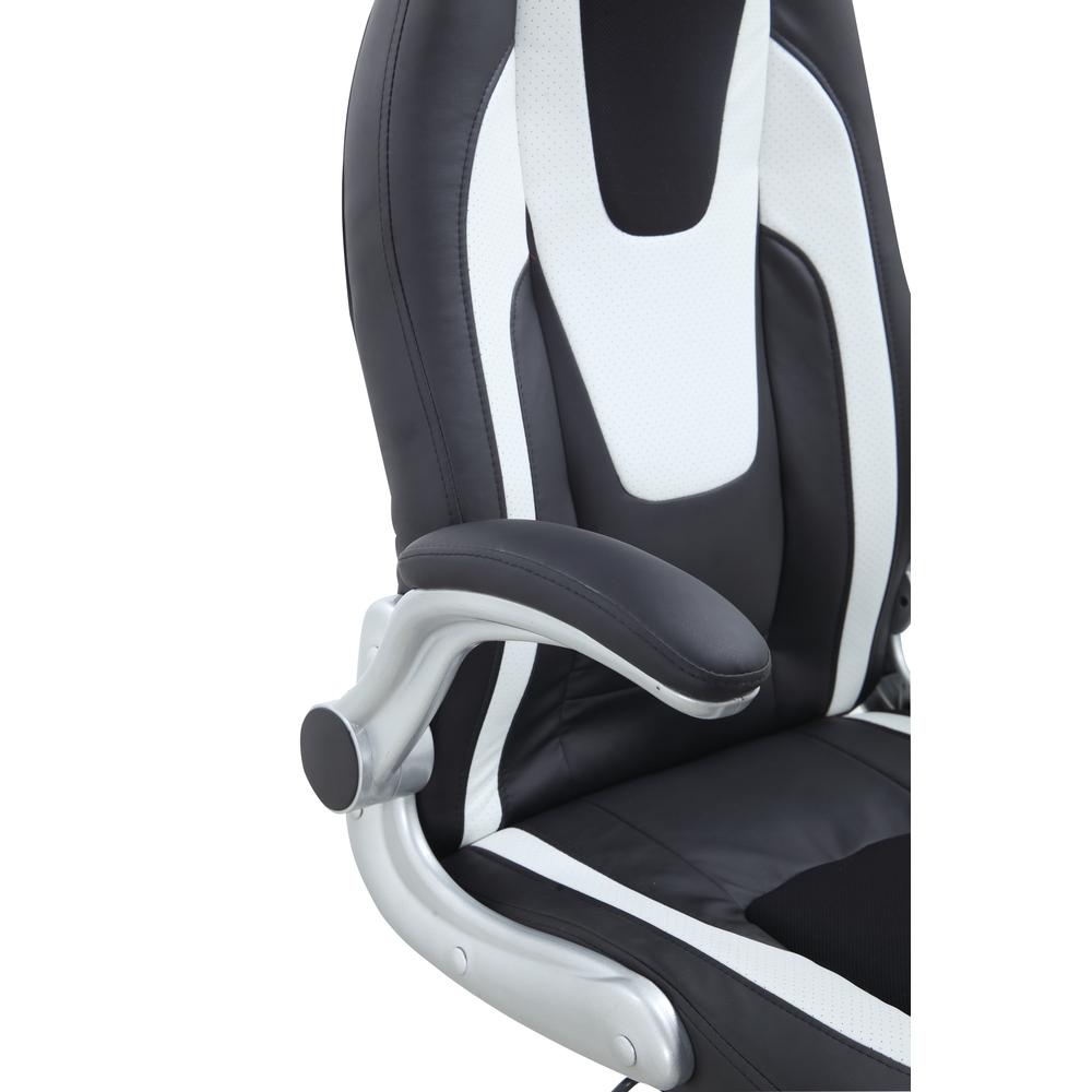 Modern Ergonomic 2-Tone Adjustable Computer Chair, Silver. Picture 7