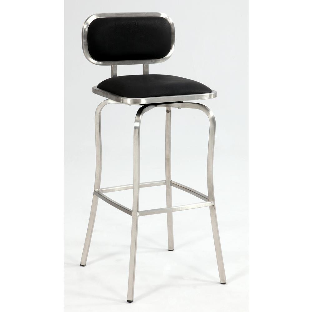 Modern Swivel Counter Stool, Black. Picture 2