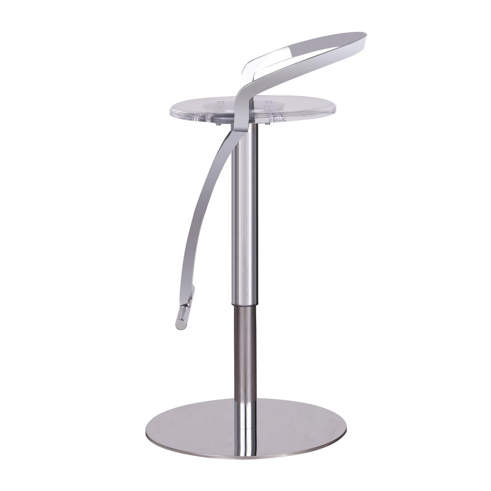Contemporary Pneumatic-Adjustable Stool w/ Solid Acrylic Seat. Picture 5