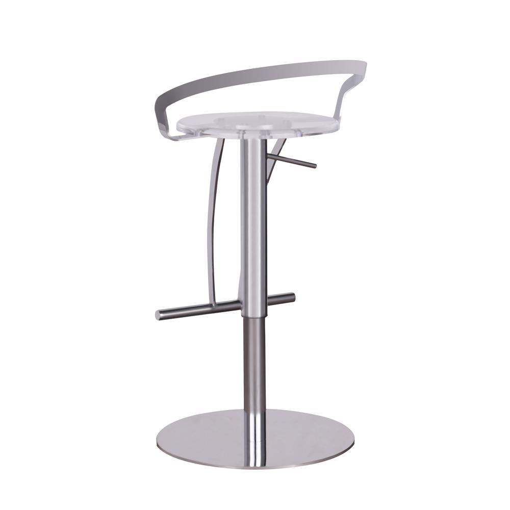 Contemporary Pneumatic-Adjustable Stool w/ Solid Acrylic Seat. Picture 3