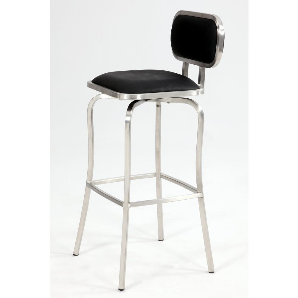 Modern Swivel Counter Stool, Black. Picture 3