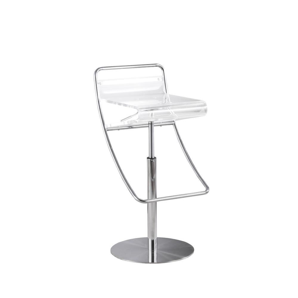 Acrylic Adjustable Height Stool, Clear. Picture 1