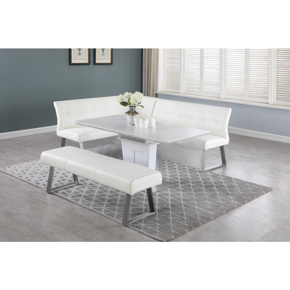 Contemporary Dining Set w/ Extendable Table, Nook & Bench, GWEN-3PC. Picture 1