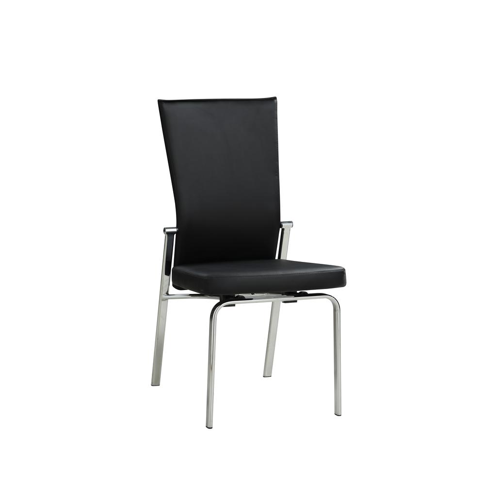 Contemporary Motion-Back Leather Upholstered Side Chair. Picture 1