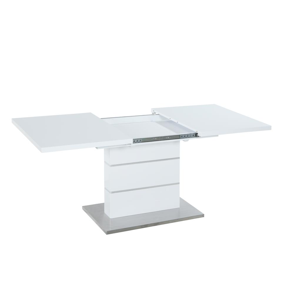 Contemporary Extendable White Dining Table. Picture 3