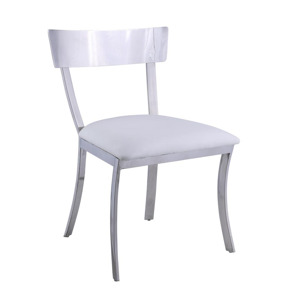 Contemporary Curved Back Side Chair - Set Of 2., White. Picture 1