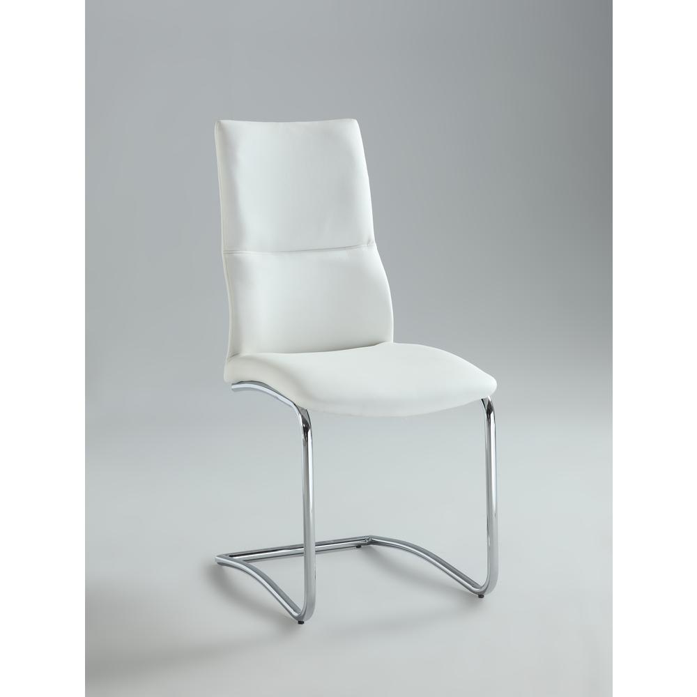 Cantilever Curved Back Side Chair - Set Of 2, White. Picture 2