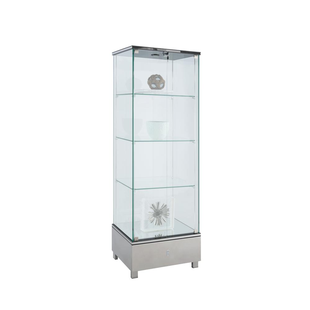 Glass Curio, Stainless Steel. The main picture.