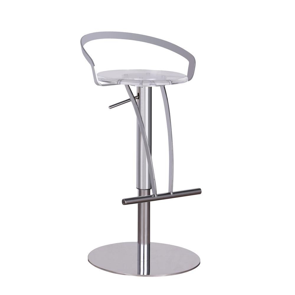 Contemporary Pneumatic-Adjustable Stool w/ Solid Acrylic Seat. Picture 1