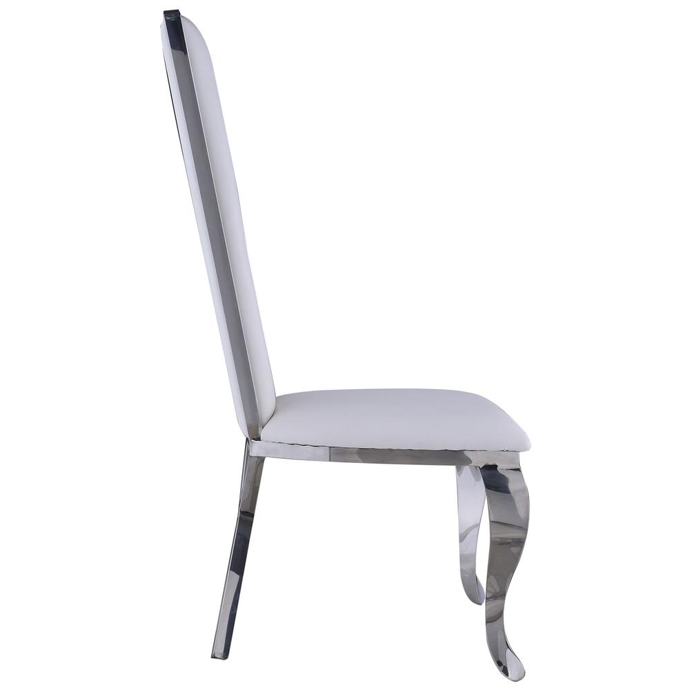 Contemporary Design Tall Back Side Chair - Set Of 2, White. Picture 8