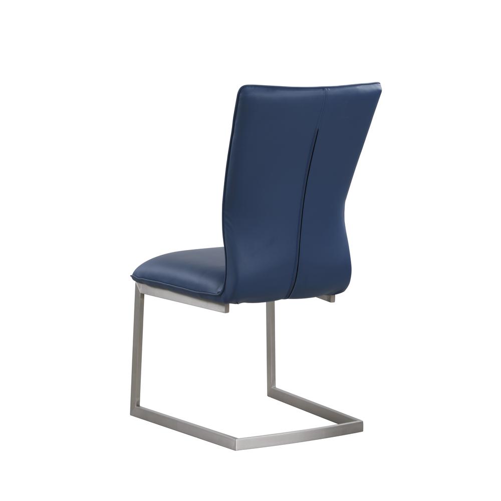 Channel Back Cantilever Side Chair - Set Of 2, Blue. Picture 2