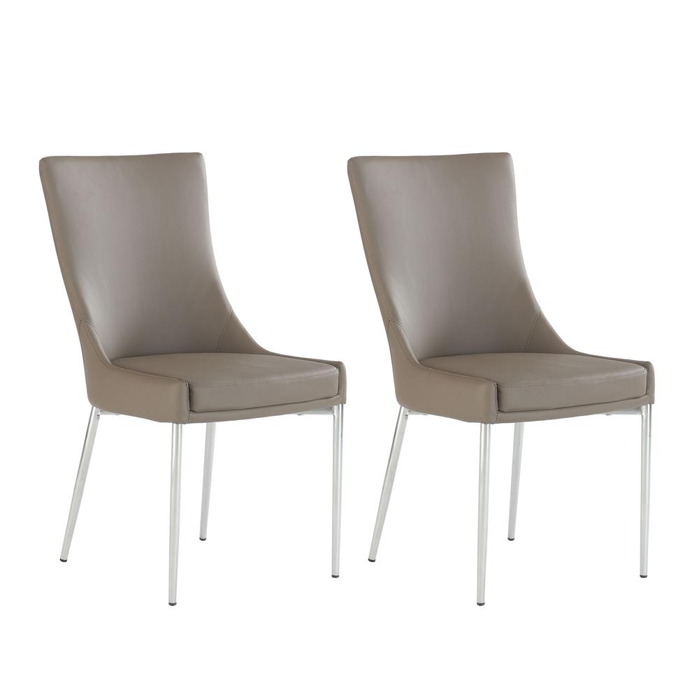 Designer Seat Dining Chair - Set Of 2, Brown. Picture 1